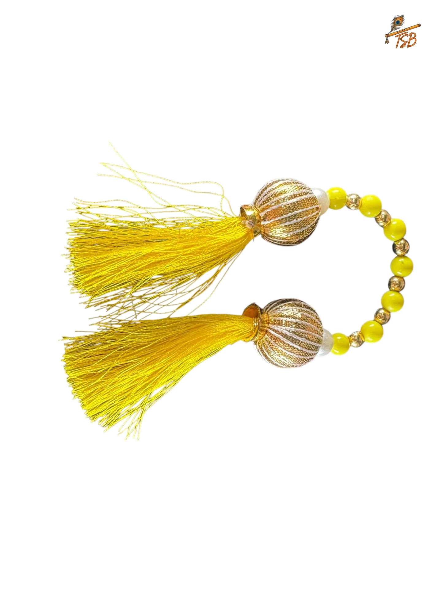 Premium Yellow Golden Ladoo Gopal Dress with Bead & Stone Embroidery | TSB Poshak for Krishna Ji
