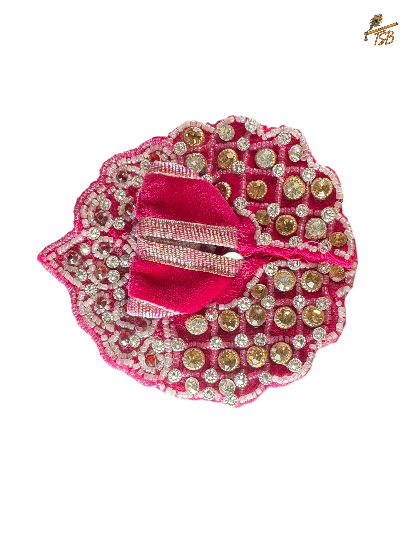 Premium Pink Ladoo Gopal Dress with Bead & Stone Embroidery | TSB Poshak for Krishna Ji