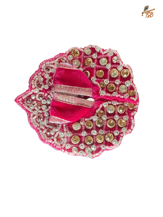 Premium Pink Ladoo Gopal Dress with Bead & Stone Embroidery | TSB Poshak for Krishna Ji