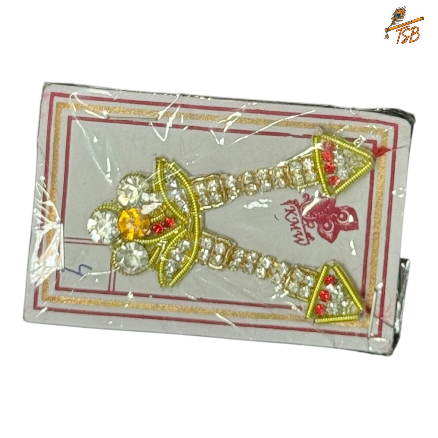 Handcrafted Ladoo Gopal Mukut with Beads & Stone Embroidery | Pagdi Crown for Thakur Ji | TSB