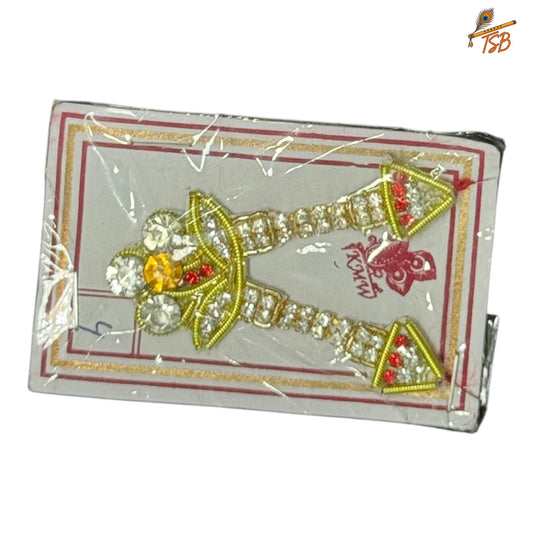 Handcrafted Ladoo Gopal Mukut with Beads & Stone Embroidery | Pagdi Crown for Thakur Ji | TSB