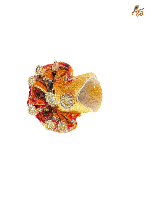Premium Yellow Rajasthani Embroidery Ladoo Gopal Dress | TSB Poshak for Krishna Ji