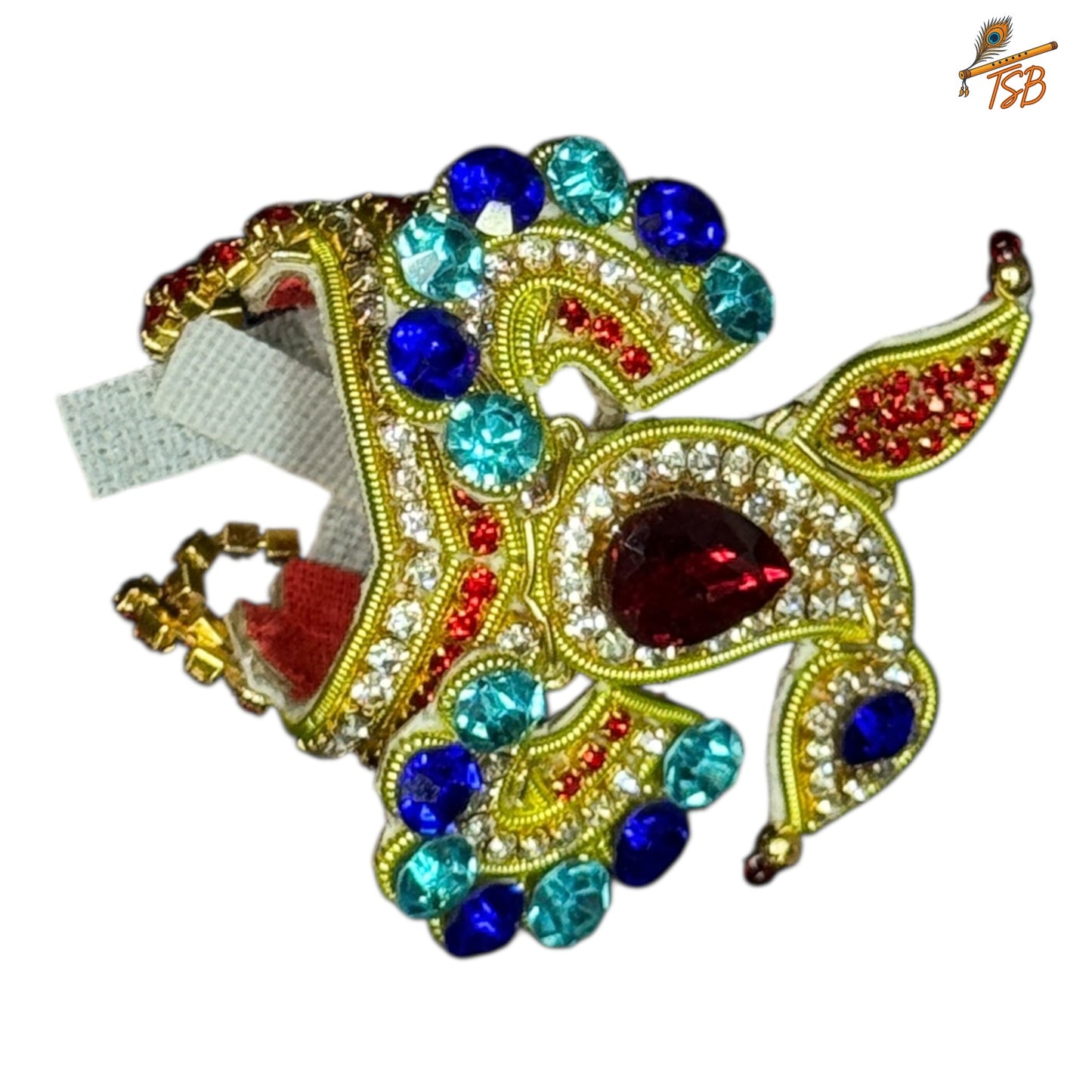 Handcrafted Ladoo Gopal Mukut with Beads & Stone Embroidery | Pagdi Crown for Thakur Ji | TSB