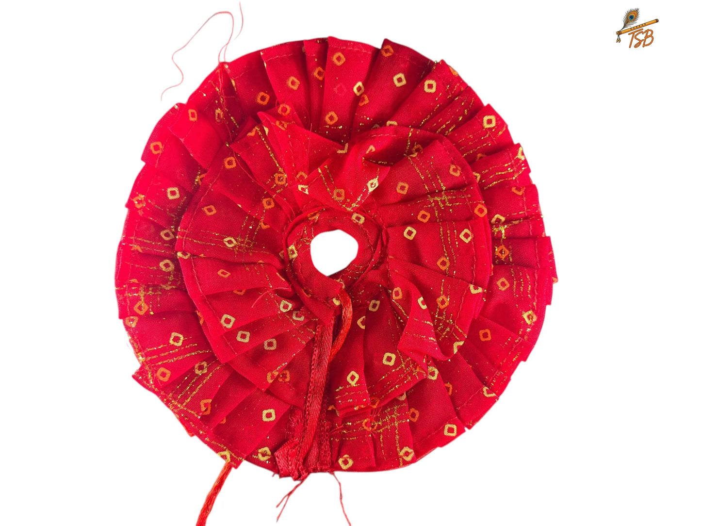 Royal Red with Pagdi Ladoo Gopal Dress with Bead & Stone Embroidery | TSB Poshak for Krishna Ji
