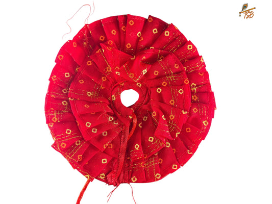 Royal Red with Pagdi Ladoo Gopal Dress with Bead & Stone Embroidery | TSB Poshak for Krishna Ji