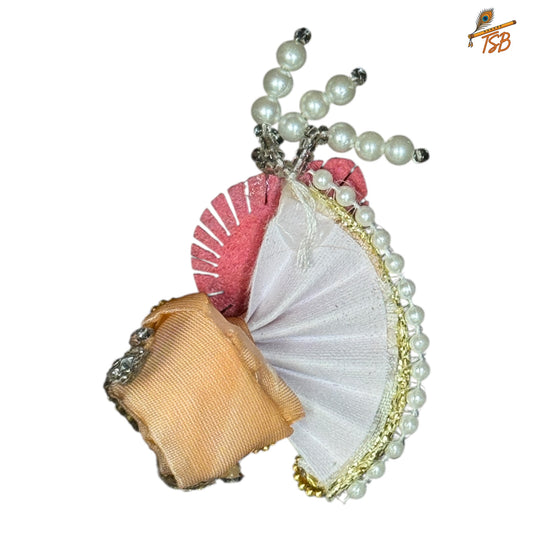 Handcrafted Ladoo Gopal Mukut with Beads & Stone Embroidery | Pagdi Crown for Thakur Ji | TSB