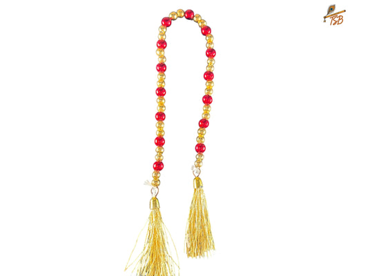 Premium Red with Golden and Red Heavy Flowers Ladoo Gopal Dress with Bead & Stone Embroidery | TSB Poshak for Krishna Ji