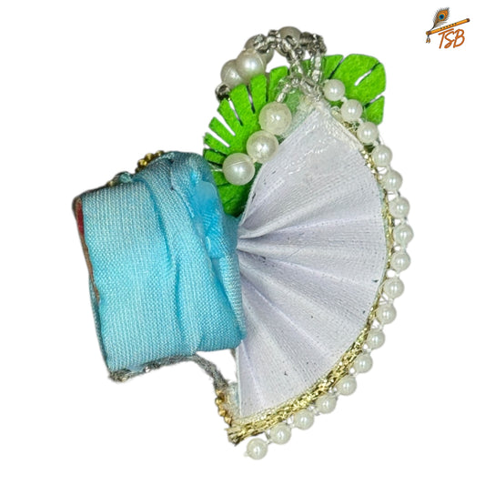 Handcrafted Ladoo Gopal Mukut with Beads & Stone Embroidery | Pagdi Crown for Thakur Ji | TSB
