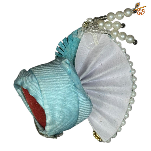 Handcrafted Ladoo Gopal Mukut with Beads & Stone Embroidery | Pagdi Crown for Thakur Ji | TSB