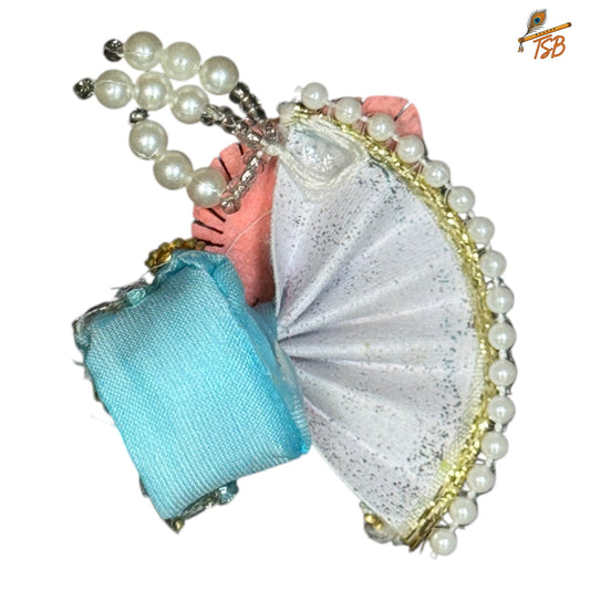 Handcrafted Ladoo Gopal Mukut with Beads & Stone Embroidery | Pagdi Crown for Thakur Ji | TSB