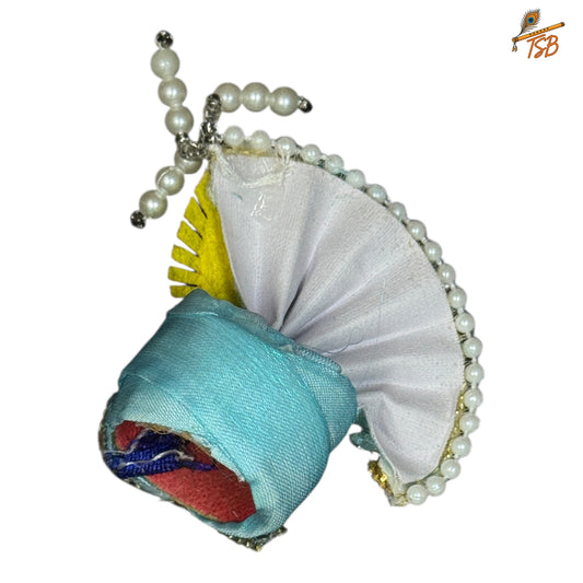 Handcrafted Ladoo Gopal Mukut with Beads & Stone Embroidery | Pagdi Crown for Thakur Ji | TSB