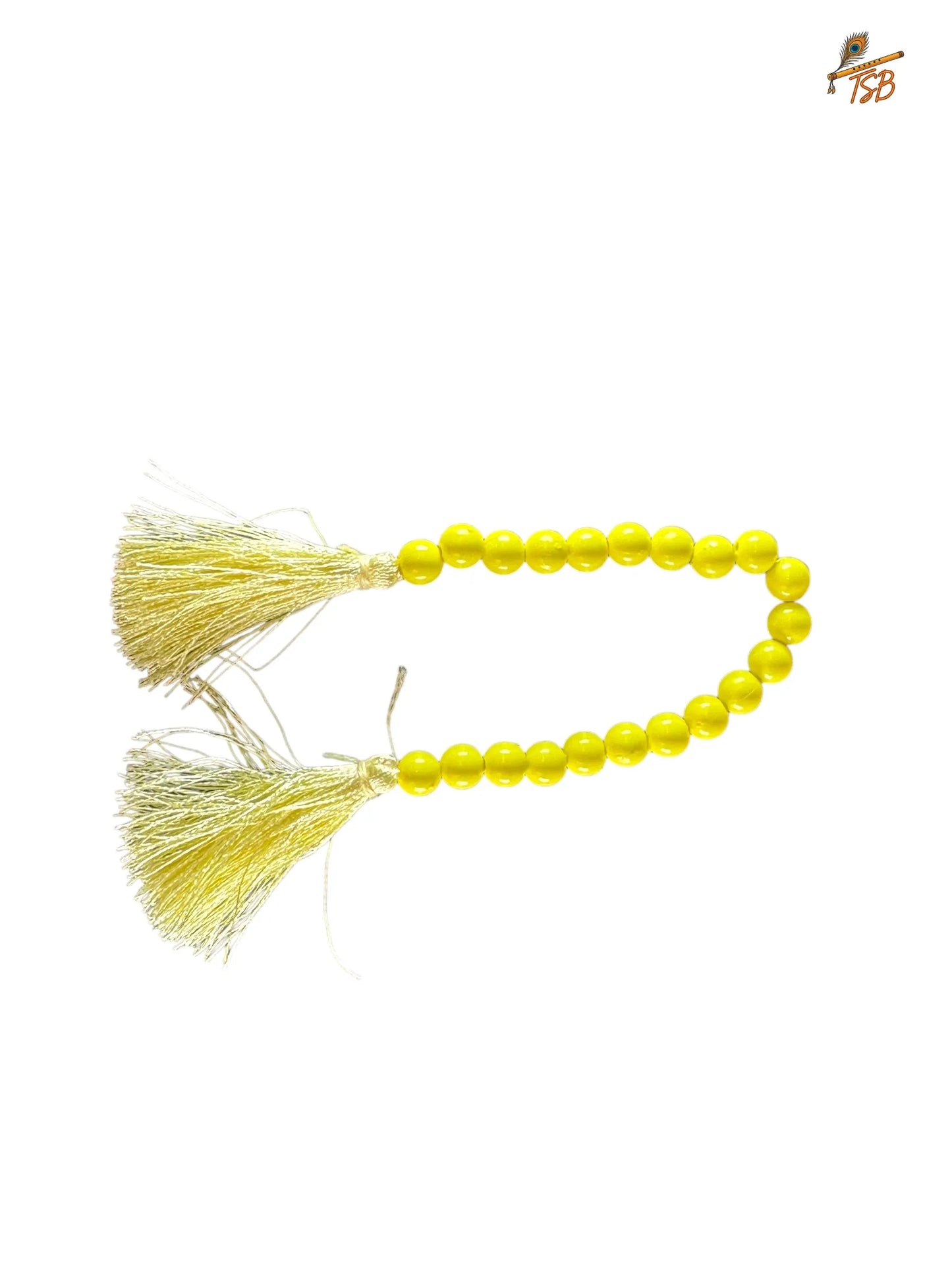 Premium Resham with Yellow Color & Pink Flowers Ladoo Gopal Dress with Bead & Stone Embroidery | TSB Poshak for Krishna Ji
