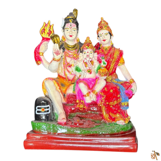 Shiv Parivar Murti – Lord Shiva, Parvati, Ganesh, Kartikeya Idol with Shivling | TSB
