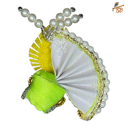 Handcrafted Ladoo Gopal Mukut with Beads & Stone Embroidery | Pagdi Crown for Thakur Ji | TSB