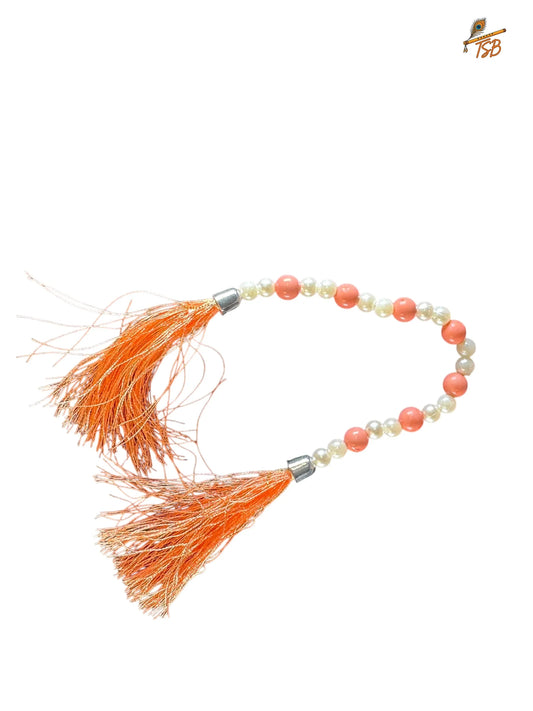 Premium Orange with Pagdi Ladoo Gopal Dress with Bead & Stone Embroidery | TSB Poshak for Krishna Ji