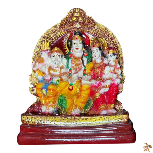 Shiv Parivar Murti – Lord Shiva, Parvati, Ganesh, Kartikeya Idol with Shivling | TSB