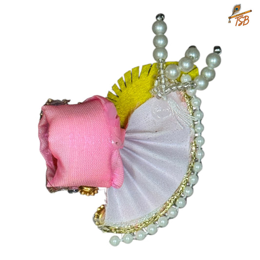 Handcrafted Ladoo Gopal Mukut with Beads & Stone Embroidery | Pagdi Crown for Thakur Ji | TSB