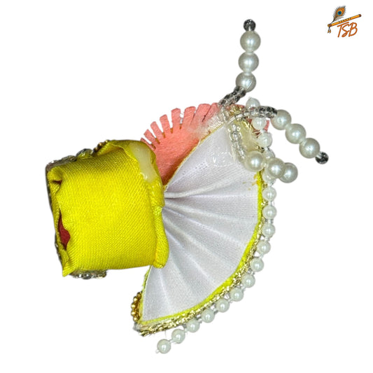 Handcrafted Ladoo Gopal Mukut with Beads & Stone Embroidery | Pagdi Crown for Thakur Ji | TSB