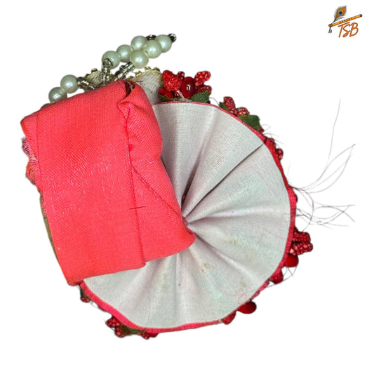 Handcrafted Ladoo Gopal Mukut with Beads & Stone Embroidery | Pagdi Crown for Thakur Ji | TSB