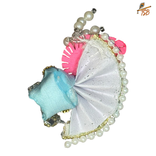 Handcrafted Ladoo Gopal Mukut with Beads & Stone Embroidery | Pagdi Crown for Thakur Ji | TSB