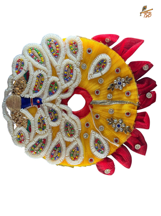 Premium Yellow with Pearls Ladoo Gopal Dress with Bead & Stone Embroidery | TSB Poshak for Krishna Ji