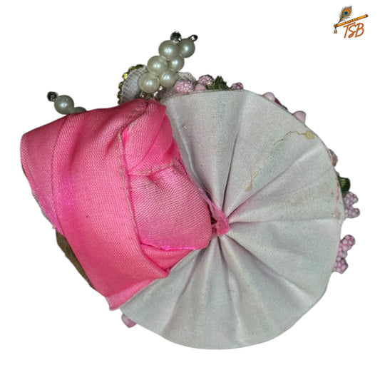 Handcrafted Ladoo Gopal Mukut with Beads & Stone Embroidery | Pagdi Crown for Thakur Ji | TSB