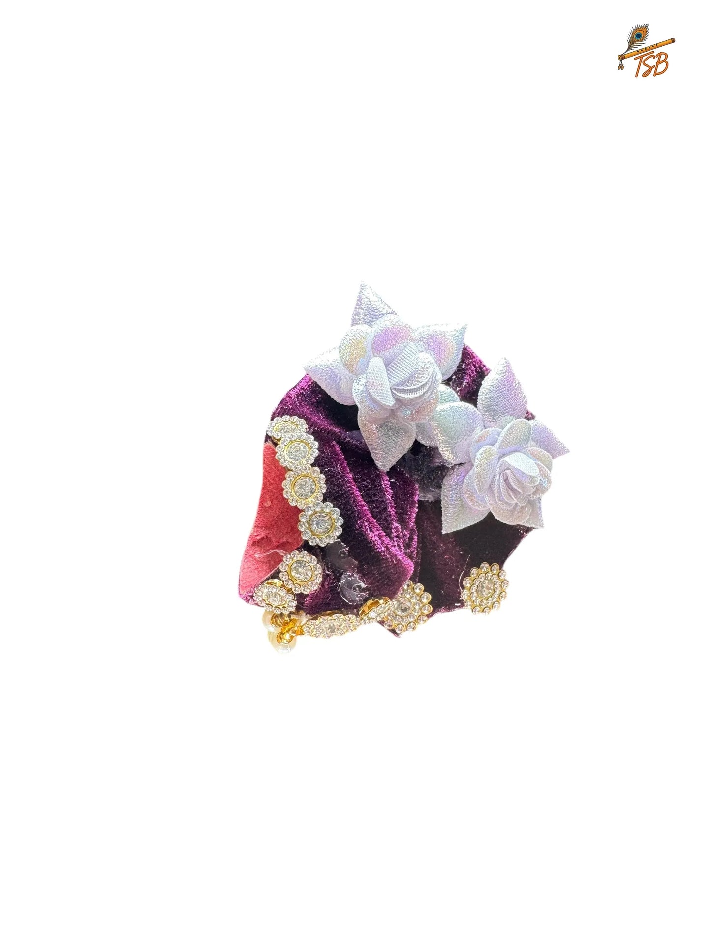 Premium Magenta with Golden Ladoo Gopal Dress with Bead & Stone Embroidery | TSB Poshak for Krishna Ji