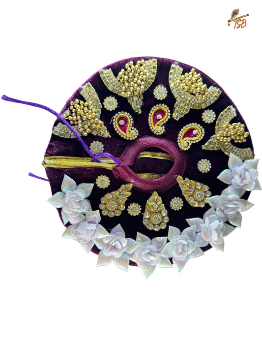 Premium Magenta with Golden Ladoo Gopal Dress with Bead & Stone Embroidery | TSB Poshak for Krishna Ji