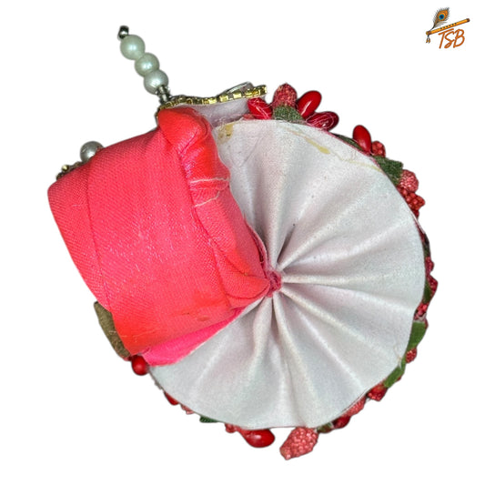 Handcrafted Ladoo Gopal Mukut with Beads & Stone Embroidery | Pagdi Crown for Thakur Ji | TSB