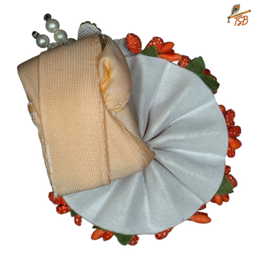 Handcrafted Ladoo Gopal Mukut with Beads & Stone Embroidery | Pagdi Crown for Thakur Ji | TSB