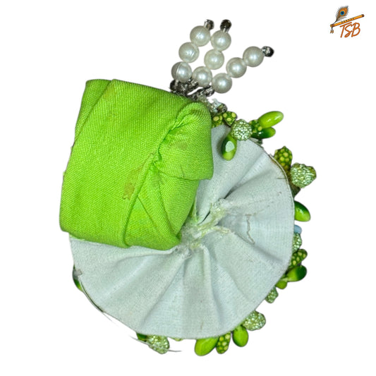 Handcrafted Ladoo Gopal Mukut with Beads & Stone Embroidery | Pagdi Crown for Thakur Ji | TSB