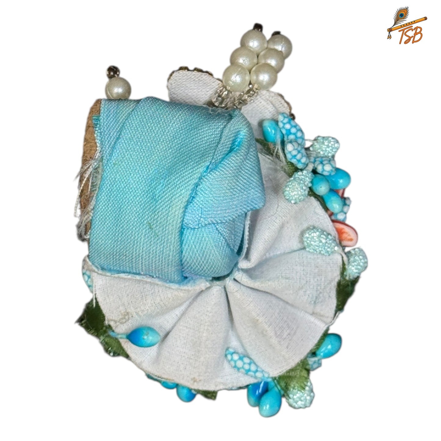 Handcrafted Ladoo Gopal Mukut with Beads & Stone Embroidery | Pagdi Crown for Thakur Ji | TSB