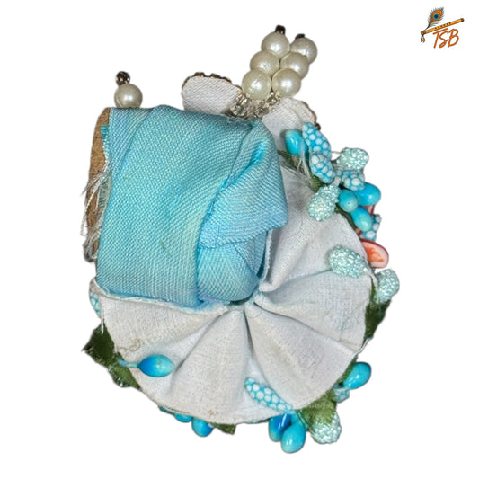 Handcrafted Ladoo Gopal Mukut with Beads & Stone Embroidery | Pagdi Crown for Thakur Ji | TSB