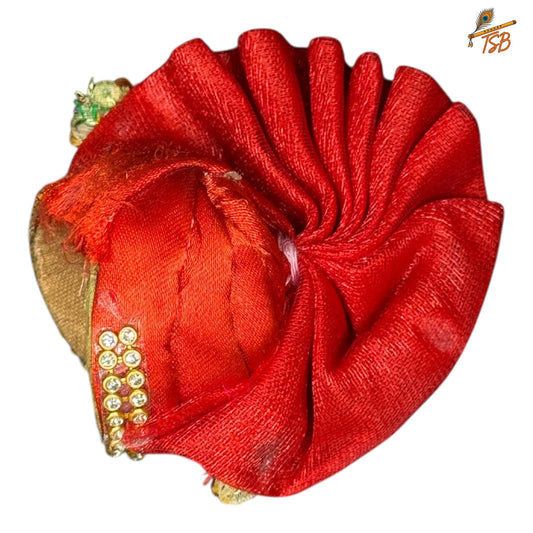 Handcrafted Ladoo Gopal Mukut with Beads & Stone Embroidery | Pagdi Crown for Thakur Ji | TSB