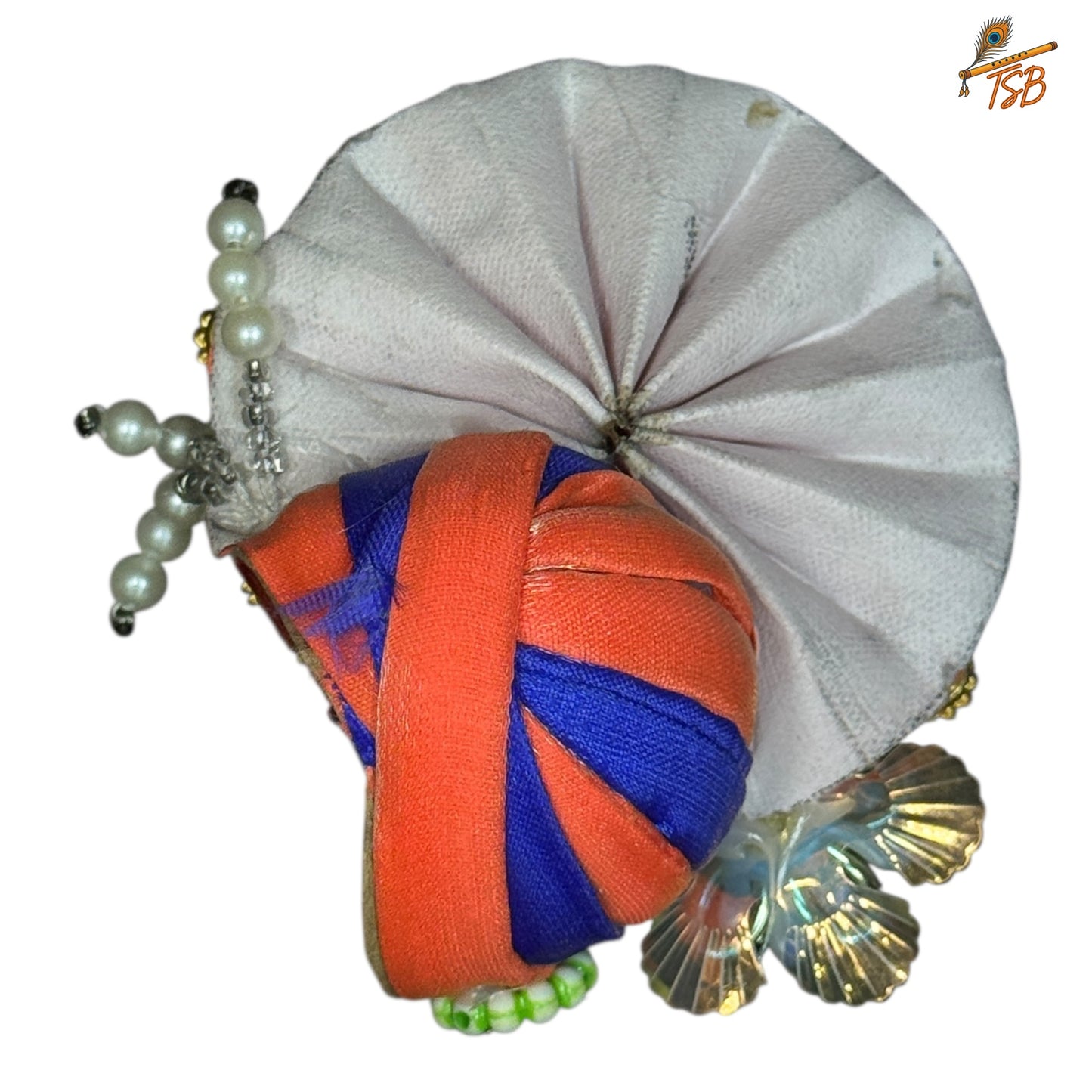 Handcrafted Ladoo Gopal Mukut with Beads & Stone Embroidery | Pagdi Crown for Thakur Ji | TSB